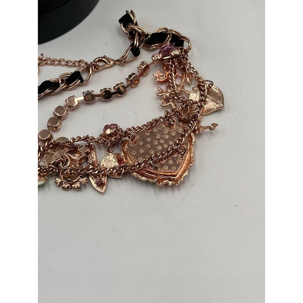 Betsey Johnson Vintage Walk In The Park Koi Pond Heart Cloud Frog Lily Necklace - Picture 4 of 12